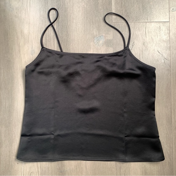 CALVIN KLEIN Black Satin Tank Top - Picture 1 of 4